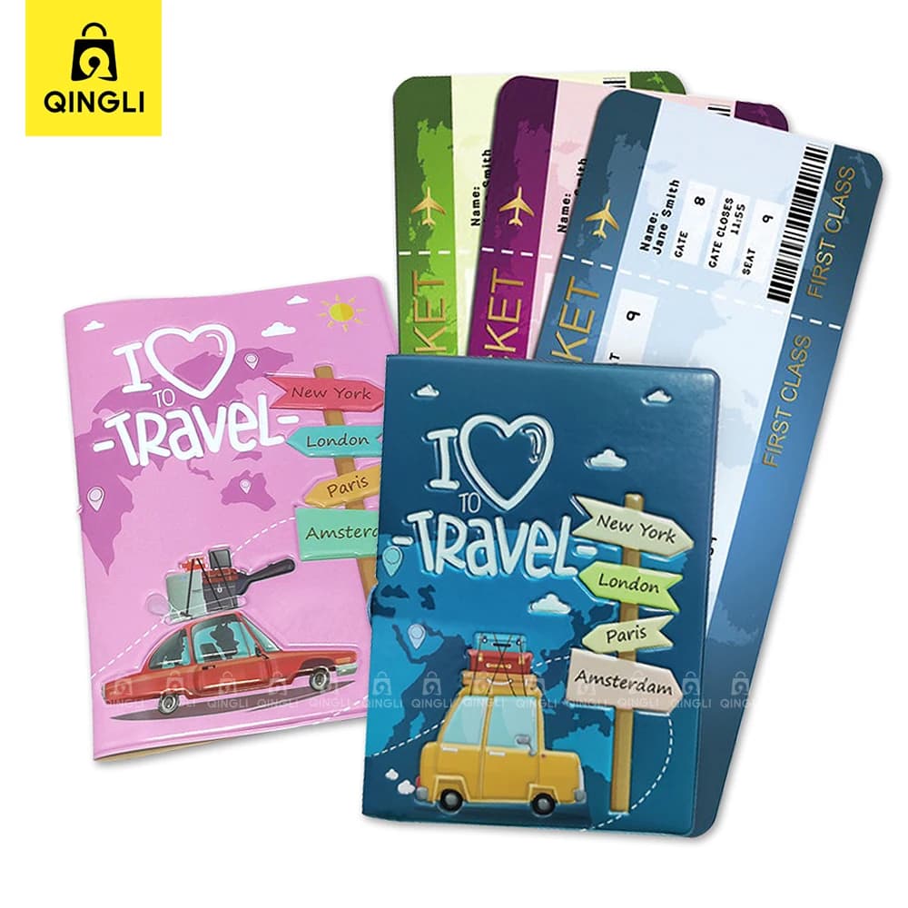 Nuova Custodia per Passaporto da Viaggio per Uomo e Donna, Accessori da Viaggio Creativi, Porta Passaporto con Cordino Elastico Anti-smarrimento