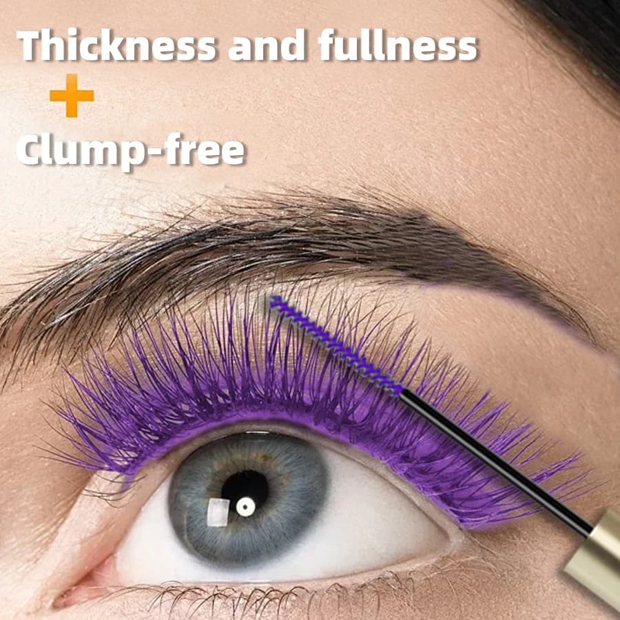 Mascara with ultrafine 10 color brush Content and long lasting and strong length, make-up for waterproof prolonged eyelashes Black Red Purple