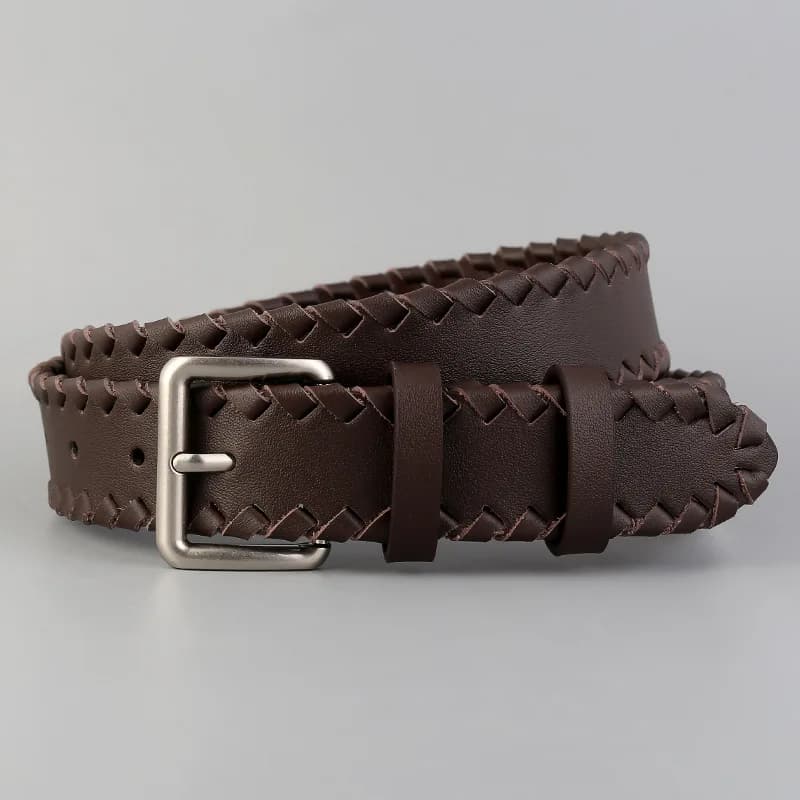 2026 New Design Genuine Leather Belt Women Fashion Hand-make Adjustable Waist Casual Style Buckle Pin Leather Belt Accessories