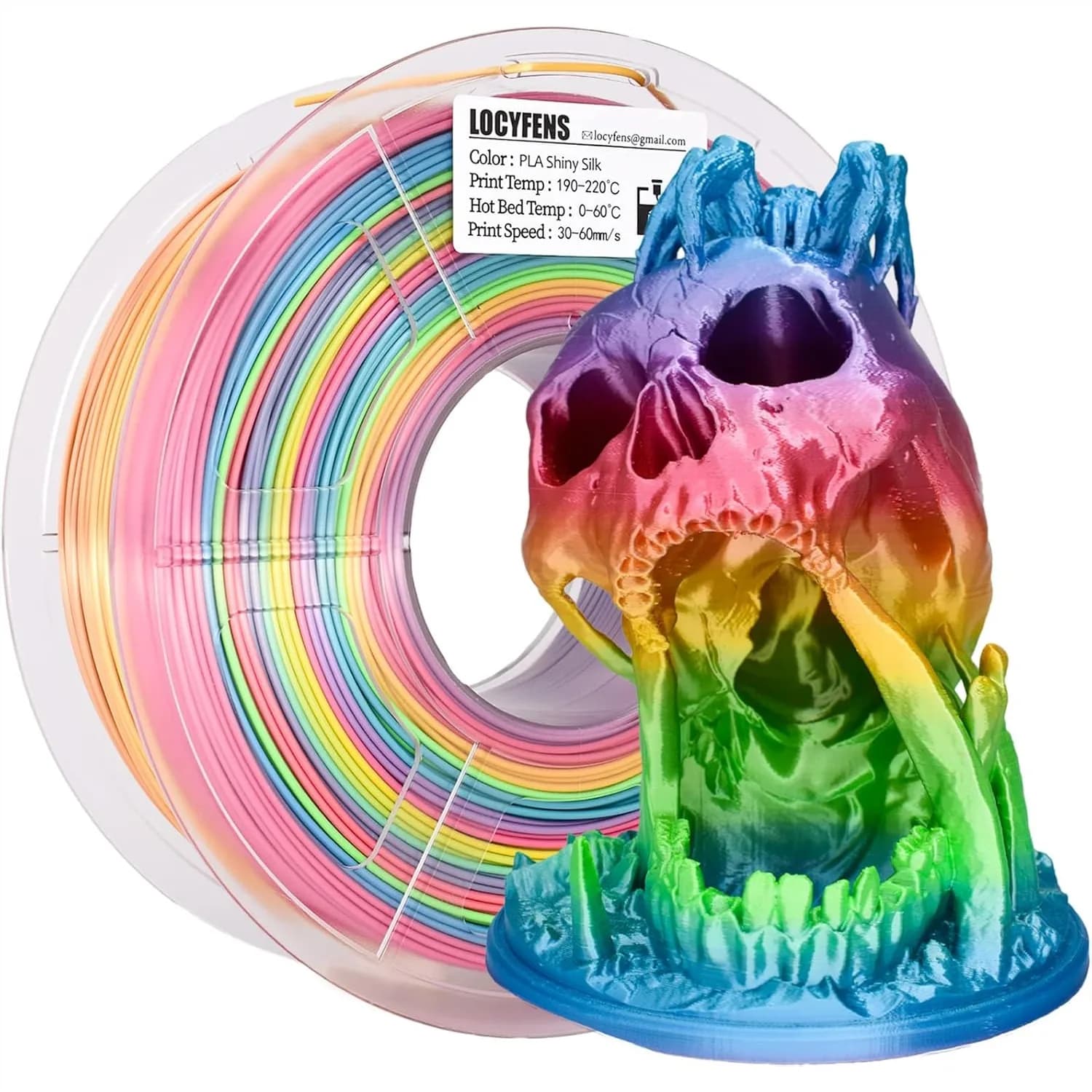 Filamento PLA Seta Arcobaleno 1.75mm Multicolore 1kg per Stampante 3D Stampa Fluida