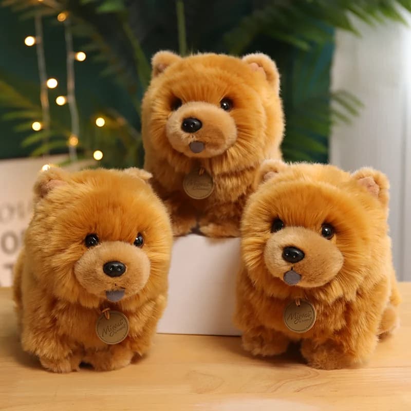30 centimetri Kawaii Simulazione Fluffy Chow Chow Cane Peluche Simpatico Cucciolo Realistico Pet Farcito Bambola Placare Giocattoli Per Bambini Regali Di Compleanno