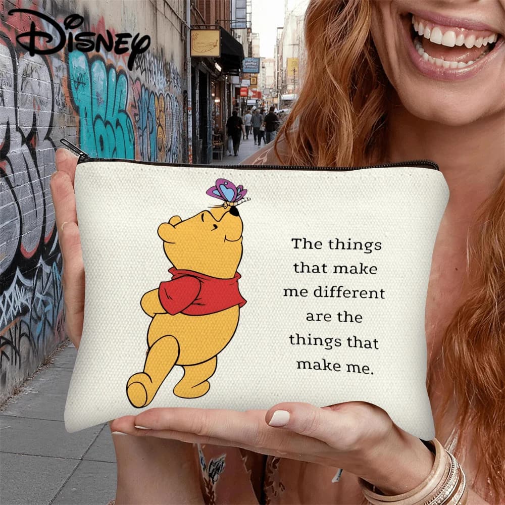 1 custodia per cosmetici con citazione ispiratrice di Winnie the Pooh Piglet, ideale per riporre cosmetici quotidiani e per i viaggi