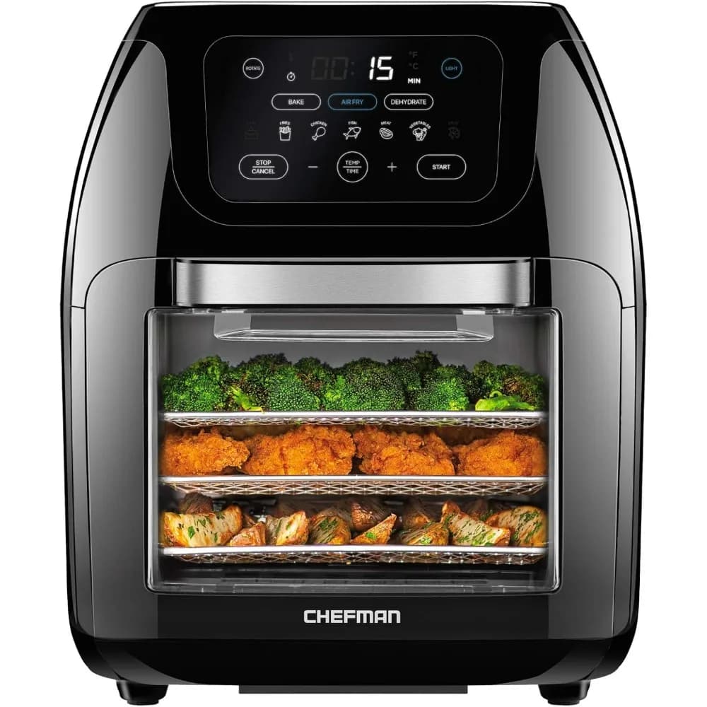 CHEFMAN Multifunctional Digital Air Fryer+ Rotisserie, Dehydrator, Convection Oven, 17 Touch Screen Presets Fry, Roast Dehydrate