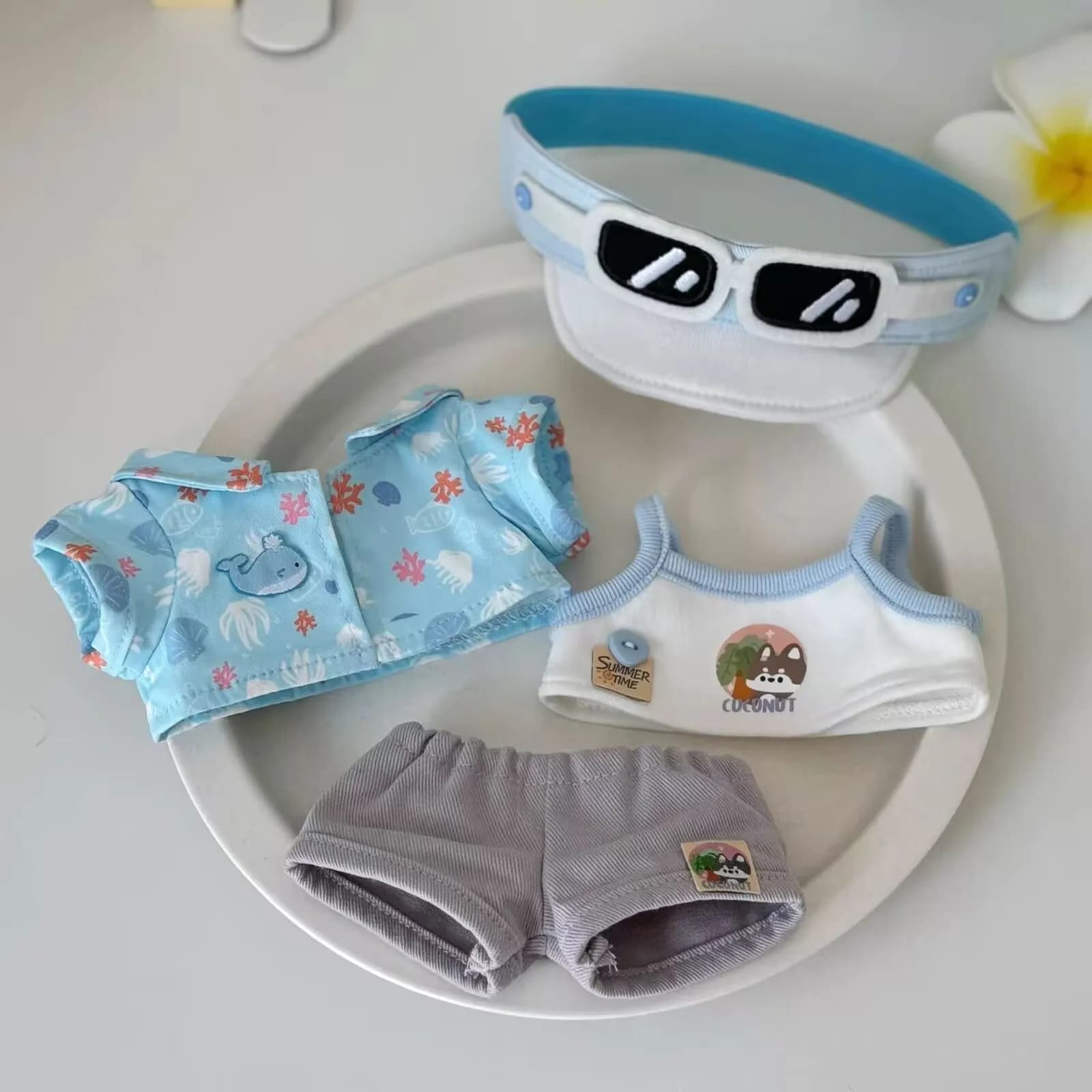 Abito da bambino da 20 cm, bambola in cotone Coconut Unknown Island, set di sostituzione di vestiti carini, bambola da vestizione, nessun attributo