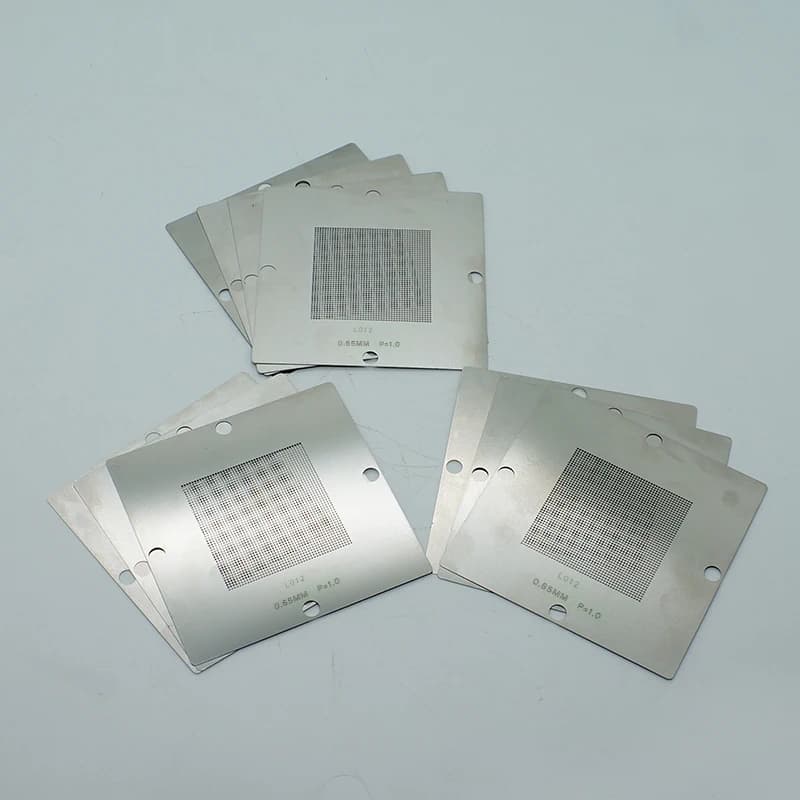 90MM BGA Universal Stencil Kit, 10 Pieces from 0.3-0.76MM for Laptop BGA Reprocessing, Tools for Reprocessing Station