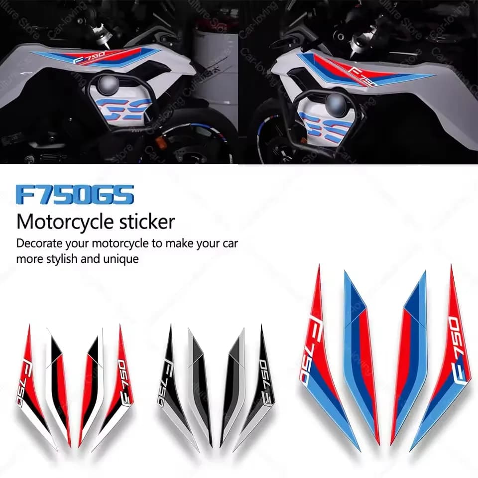 Per F750GS Accessori moto Gel 3D Bocca anteriore su entrambi i lati Adesivi decalcomanie Adesivo impermeabile in resina epossidica 3D