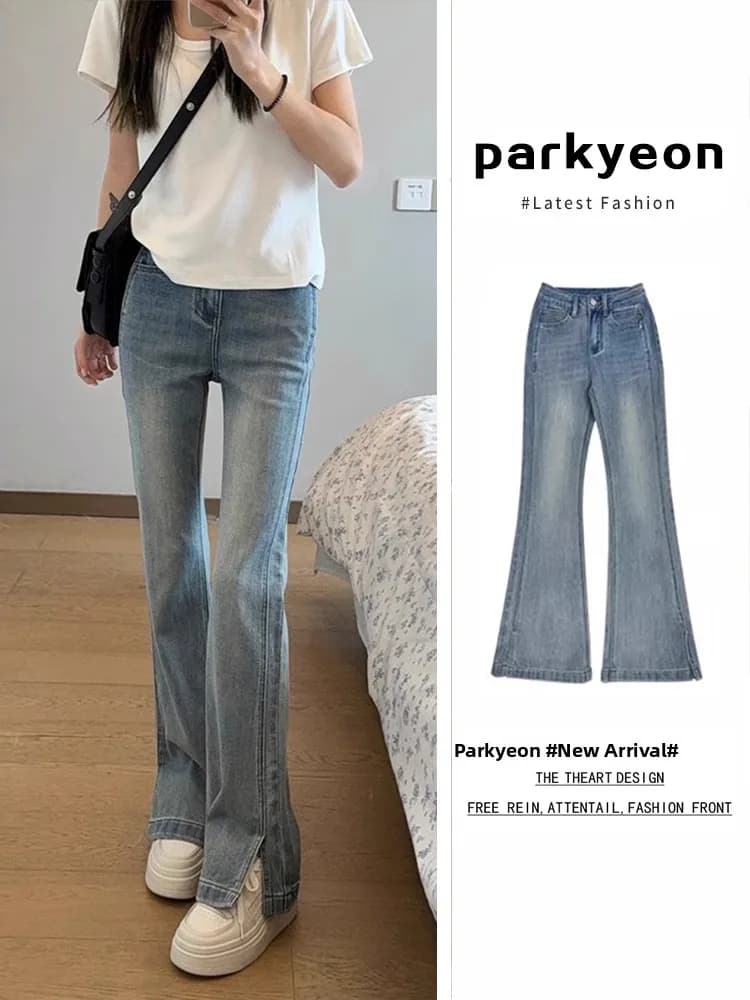 High Waist Wide Leg Jeans Women's Summer Loose Slimming Jeans Straight Cut Trousers Long Pants High Waist Flared Jeans