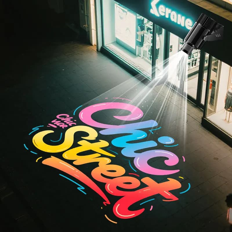 Custom Logo Gobo Projector Outdoor Waterproof 40W-200W LED Advertising Display Lights Stop Warning Arrow Light Booth Shop Sign