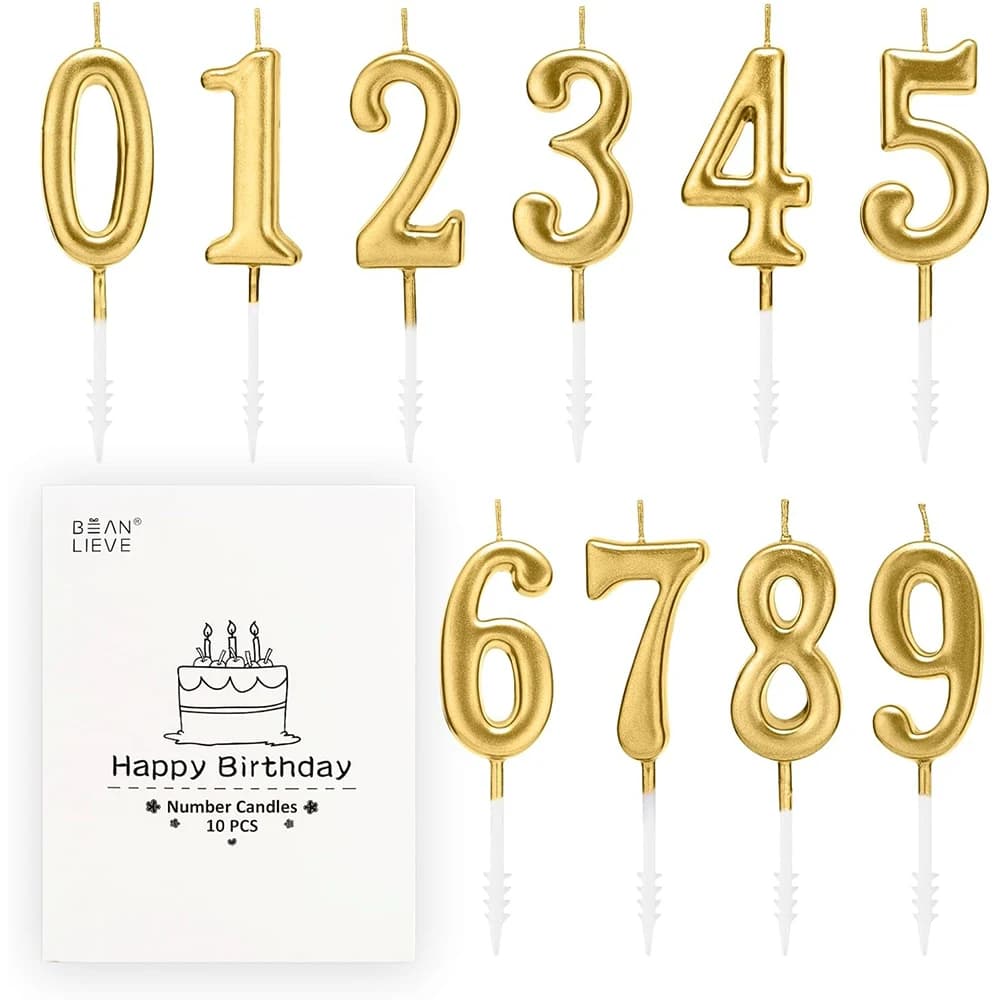 Candela Numerica per Torta 1/3 Pezzi, Numeri da 0 a 9, Decorazione Glitterata per Torte, Ornamento per Compleanni, Matrimoni, Anniversari e Celebrazioni