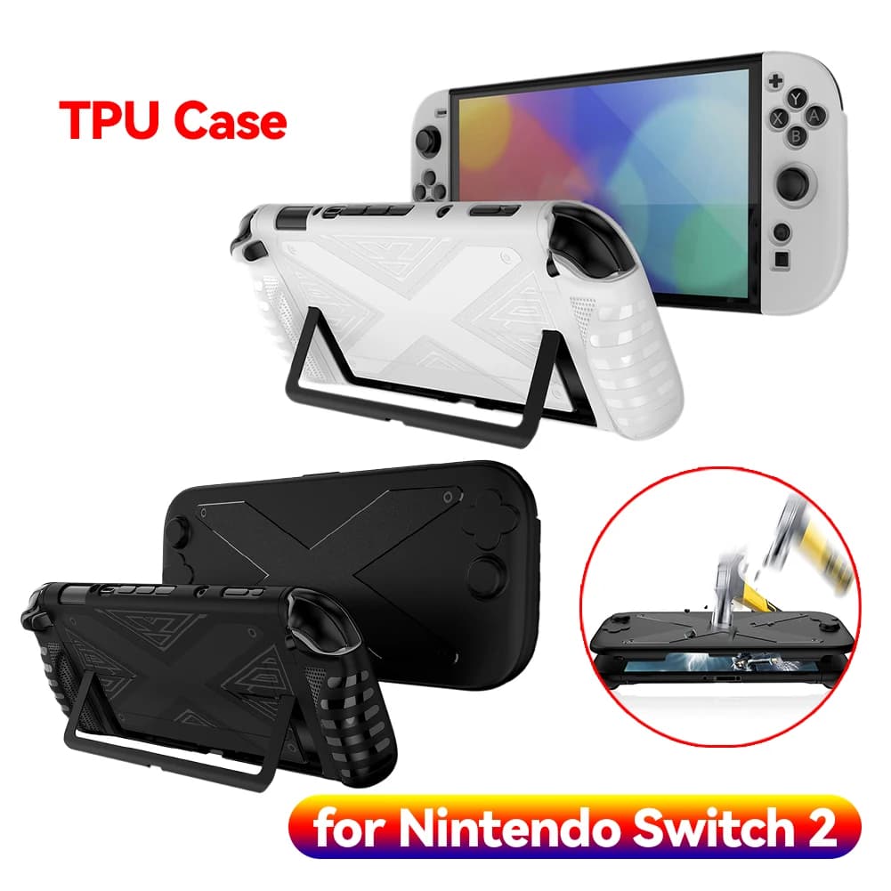 Custodia Protettiva in TPU+PC per Nintendo Switch 2, Cover Anti-Caduta con Impugnatura Ergonomica