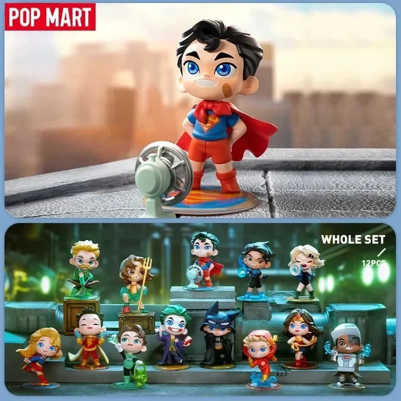 POP MART DC Justice League Serie Infanzia Scatola Cieca Scatola Misteriosa Ornamenti Kawaii Figurine Decorazioni per la Casa Modello Desktop Bambole Gilr