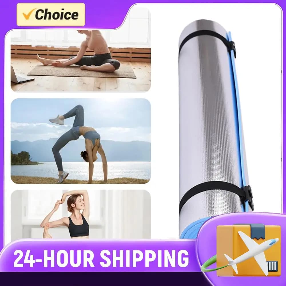 Tappetino da yoga impermeabile in EVA, tappetino per esercizi con membrana in alluminio ispessita, portatile e multifunzione per il fitness