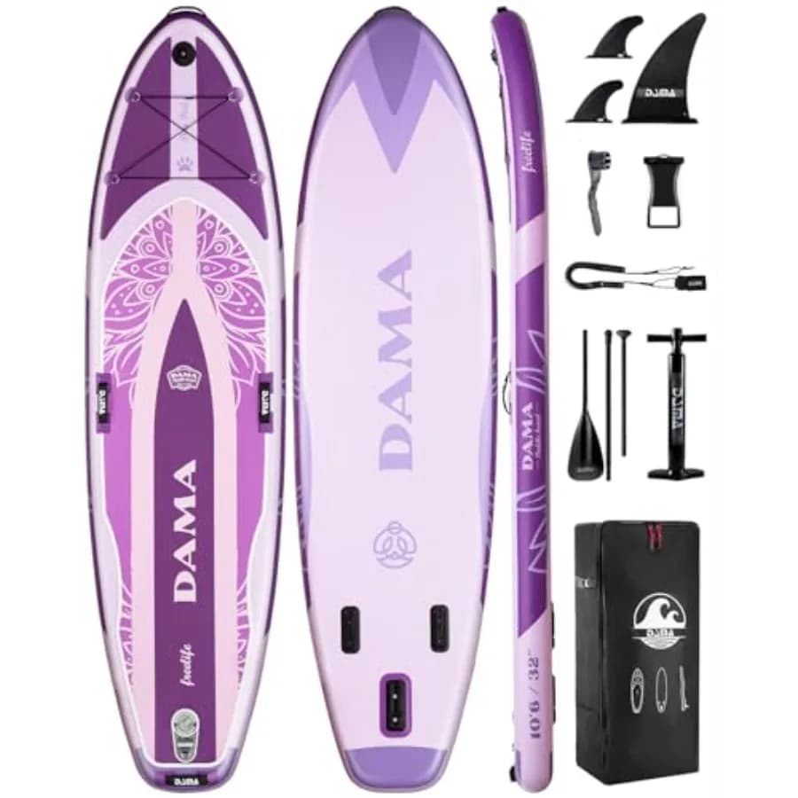 Yoga pets inflatable SUP board for water use durable PVC material blue color extra-wide 33 design supports up to 330lbs with in