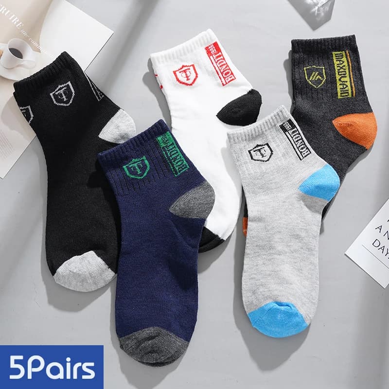 5 paia di calzini alla moda da uomo a tubo centrale da indossare ogni giorno, calzini sportivi comodi che assorbono il sudore