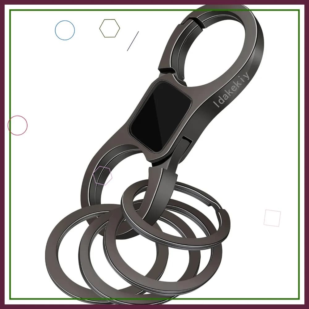 Portachiavi a Sgancio Rapido con 4 Anelli Portachiavi Resistenti - Organizzatore per Chiavi Auto con Clip a Molla per Uomini e Donne