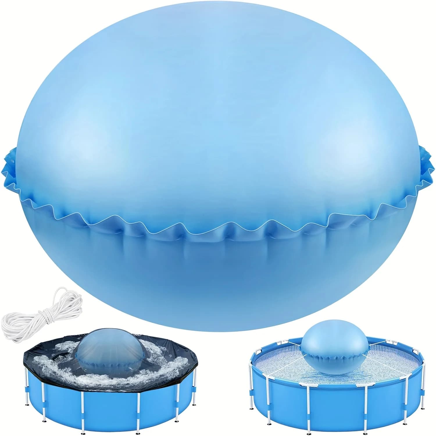 Cuscino d'aria per piscine fuori terra Copertura per l'inverno Cuscino da 4x4 piedi Kit invernale per chiusura piscina Resistente al freddo