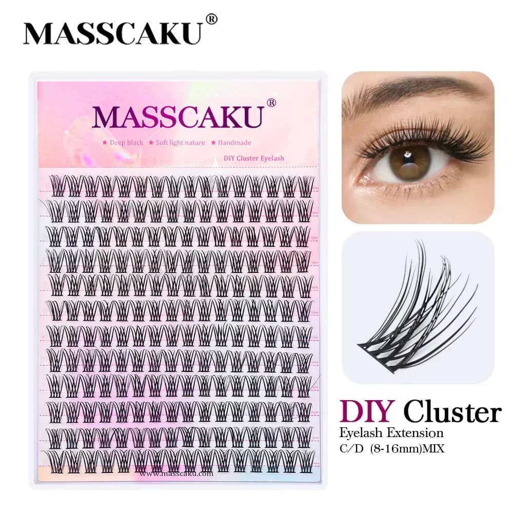 Super economical MASSCAKU segmented DIY handmade makeup lashes fake lashes cosplay brush bond maquillaje products for makeup fan