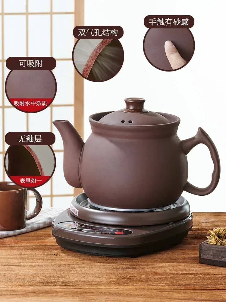Electric kettle for traditional Chinese medicinal herbs, in purple clay, to decoctate domestic medicinal products