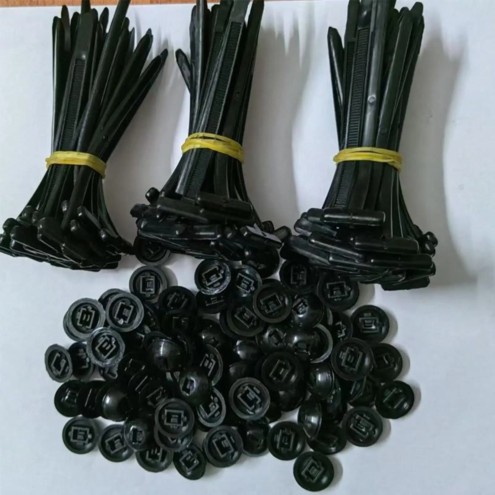 Fibbia per fascette per cavi 100 pezzi Fascette per cavi Elementi di fissaggio per utensili Fibbia in nylon resistente ai raggi UV Fissaggio multiuso per riparazioni auto domestiche