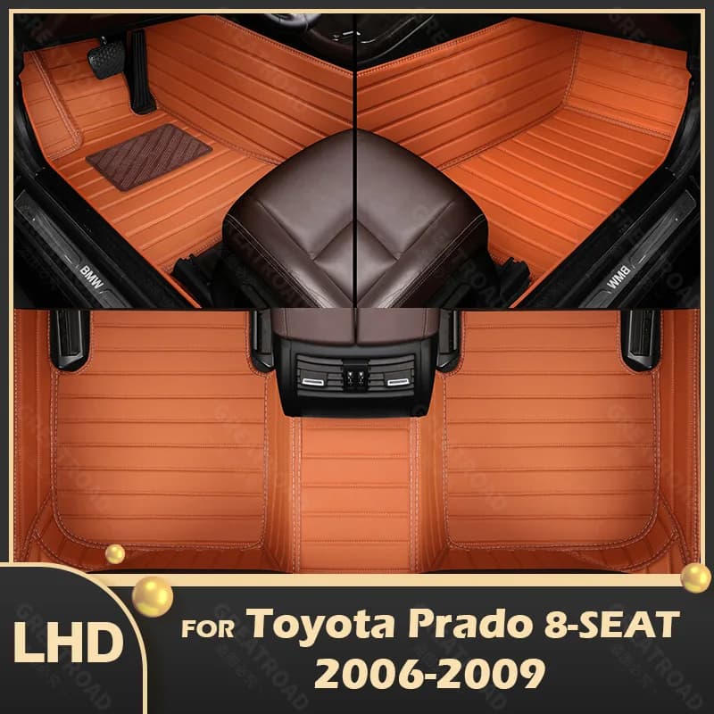 Tappetini auto per Toyota Prado (otto posti) 2006 2007 2008 2009 tappetini auto personalizzati copertura del tappeto dell'automobile