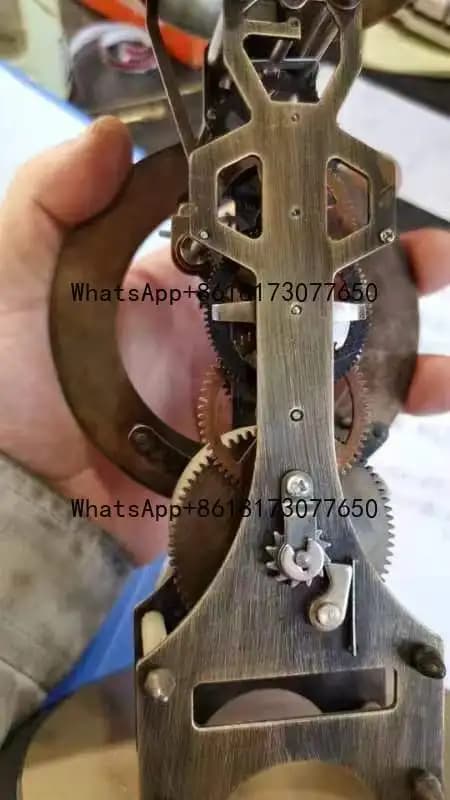 Para Auto Movimento meccanico dell'orologio meccanico in ottone lucido con pendolo oscillante anteriore e posteriore per la sostituzione della collezione di orologi antichi