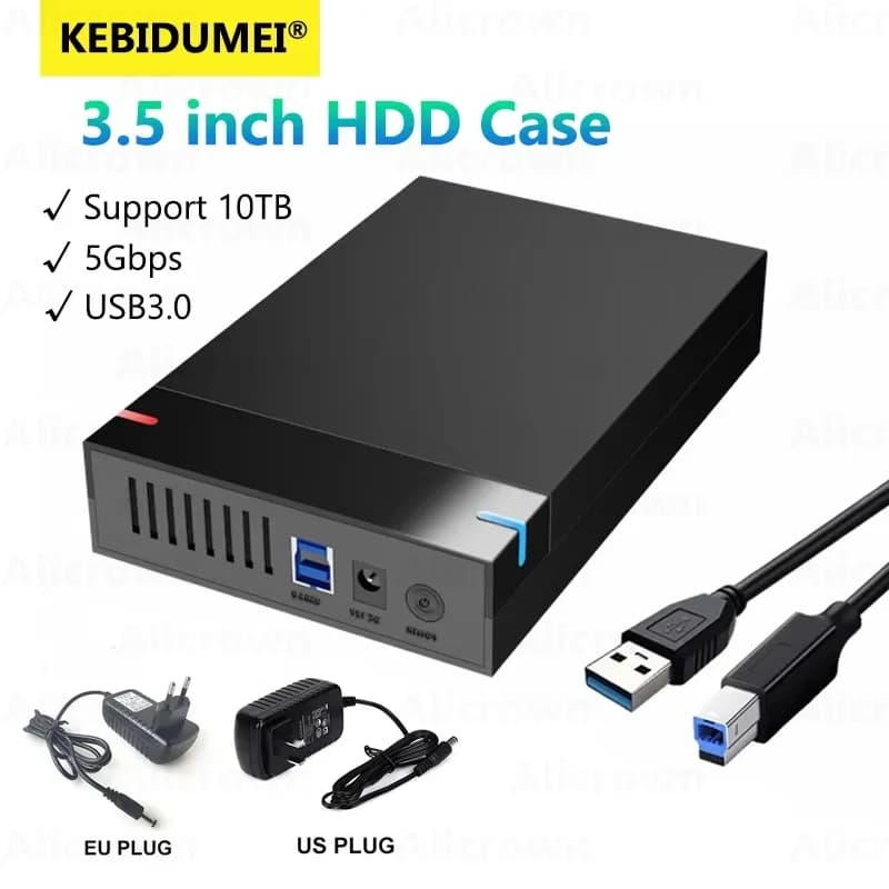 Custodia per HDD Lettore per disco rigido esterno SATA a USB 3.0 da 3,5 pollici per custodia per HDD Custodia HD HDD esterna ad alta velocità per PC Lapop