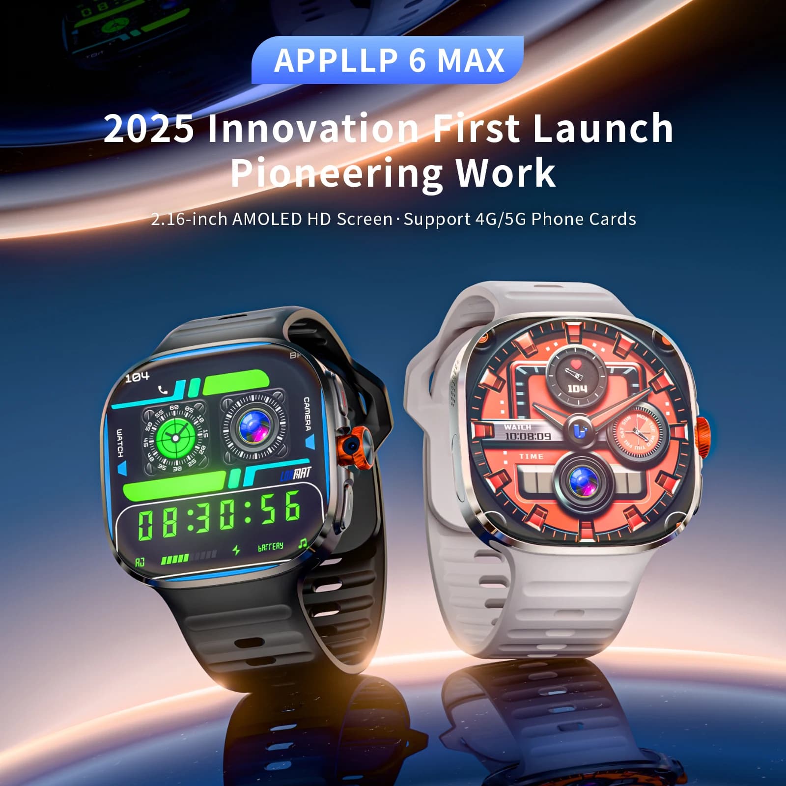 LOKMAT New APPLLP 6 MAX Android Smart Watch Phone Amoled Touch Screen Rotating Camera Translation Function AI Chatgpt
