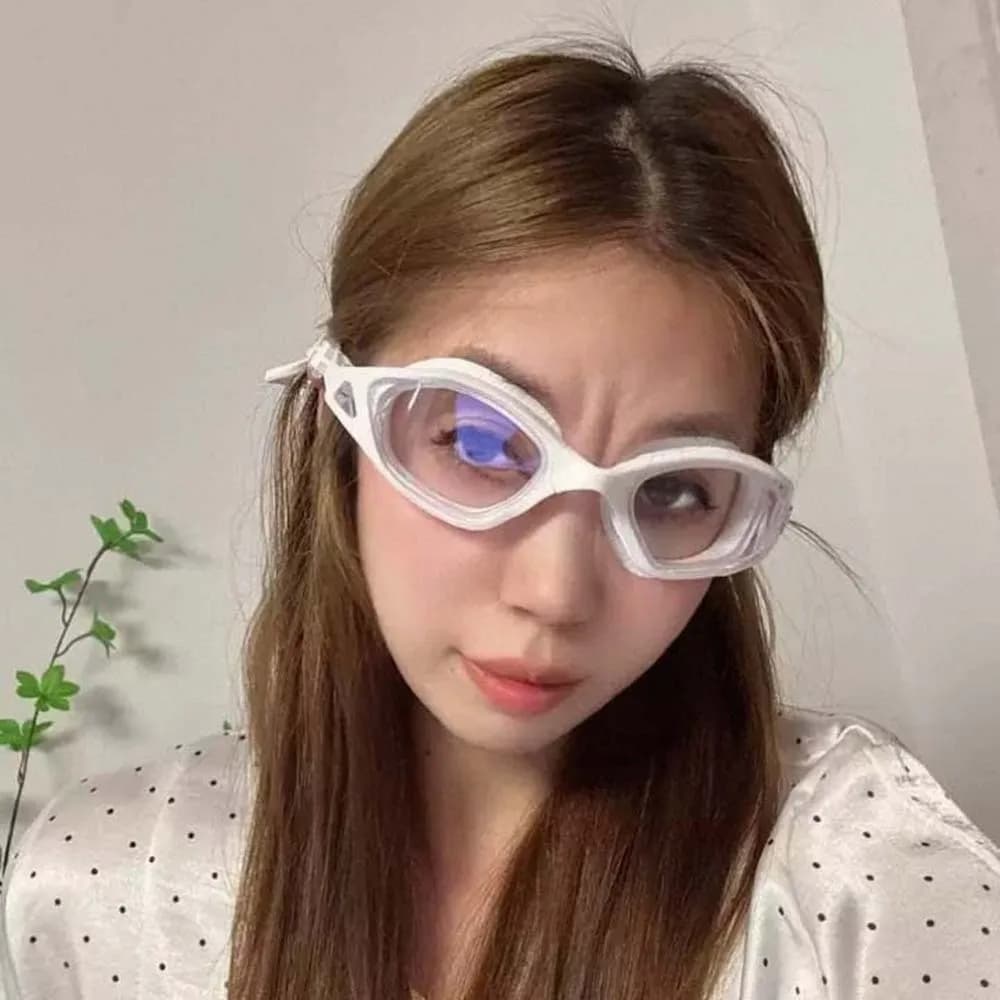 Waterproof Swimwear Dazzling Colors Galvanotecnica Swimming glasses with ear plugs Large silicone frame PU