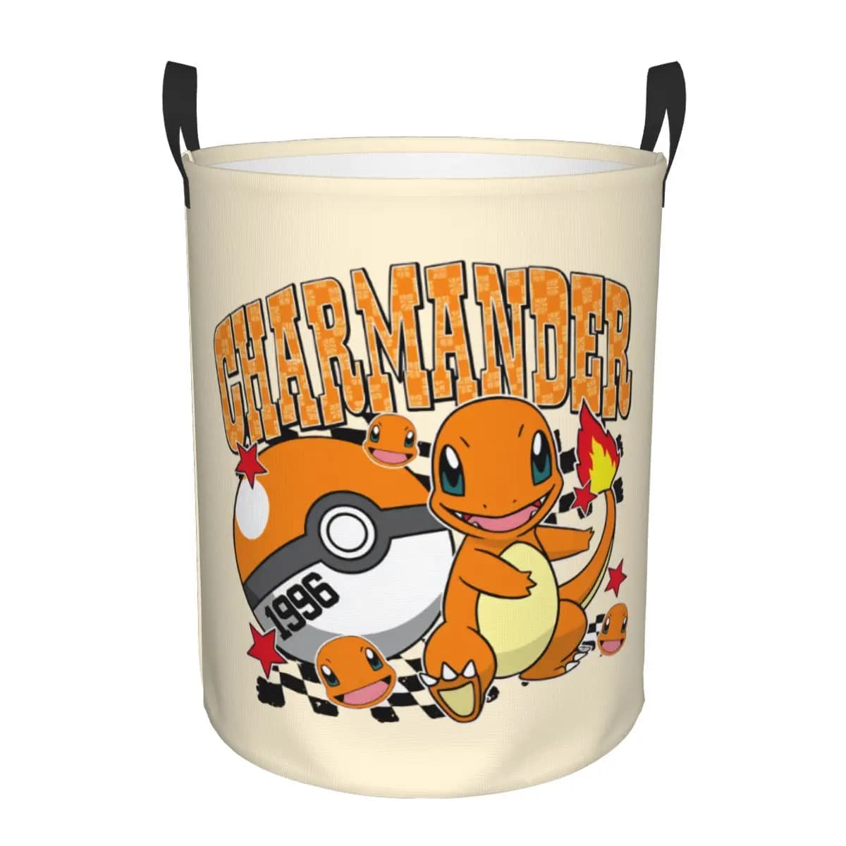 Cesto per la biancheria pieghevole Charmander Pokemon Anime, contenitore per vestiti a forma di cartone animato per la conservazione di indumenti domestici
