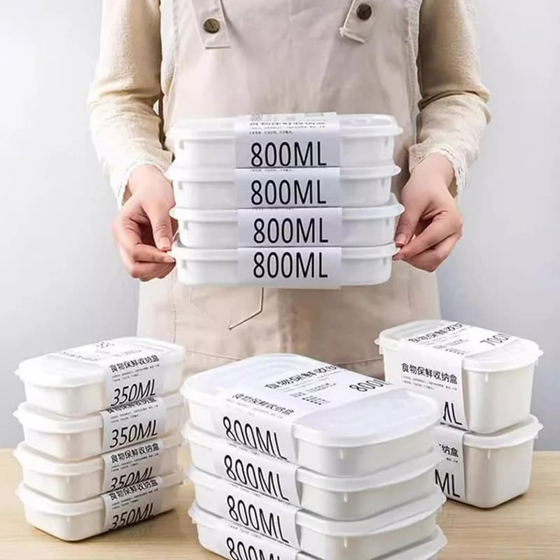 2PCS Food Vegetable Storage Container Meat Fruit Packaging Box Kitchen Sealed Storage Box Lunch Boxes Vegetable Preparation Box
