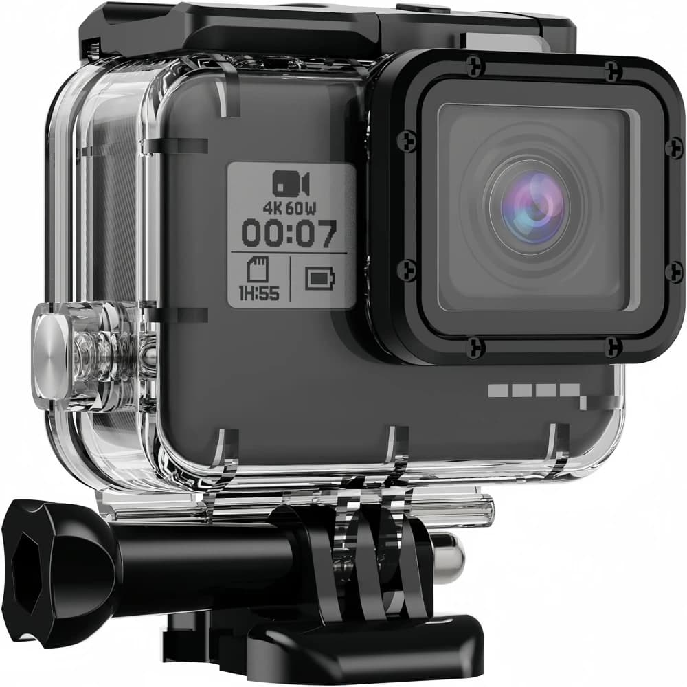 GoPro Hero 5/6/7 Custodia impermeabile nera - Accessorio protettivo per copertura subacquea per action camera di guida subacquea