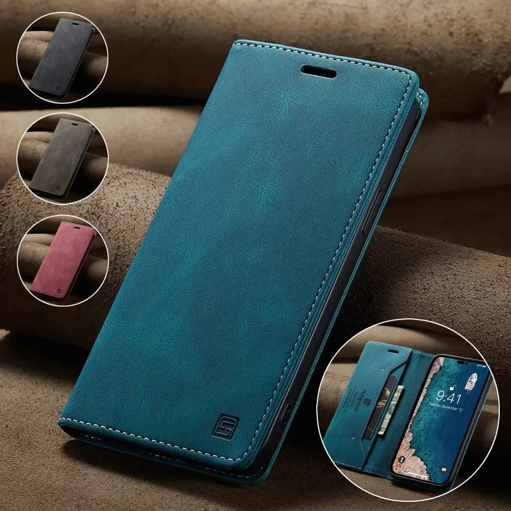 Custodie in pelle per iPhone 14 13 12 11 Pro Max Mini XR XS Max 8 7 6s Plus SE 2022 2020 Portafoglio Folio Flip Cover Blocco Rfid