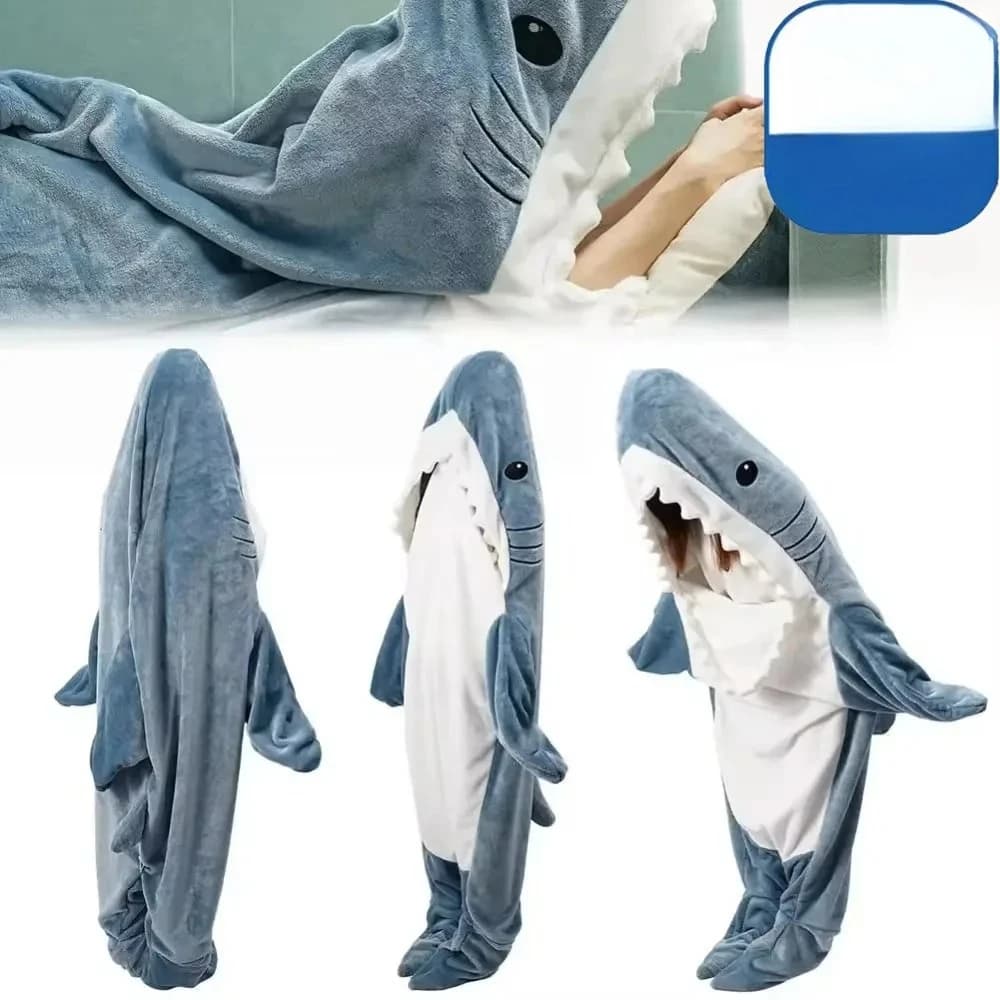Adult Shark Cover, Pelo Cartoon Bag with Hood, Flannel Hot Pijama, Funny Home Clothes, Winter Pele Bag