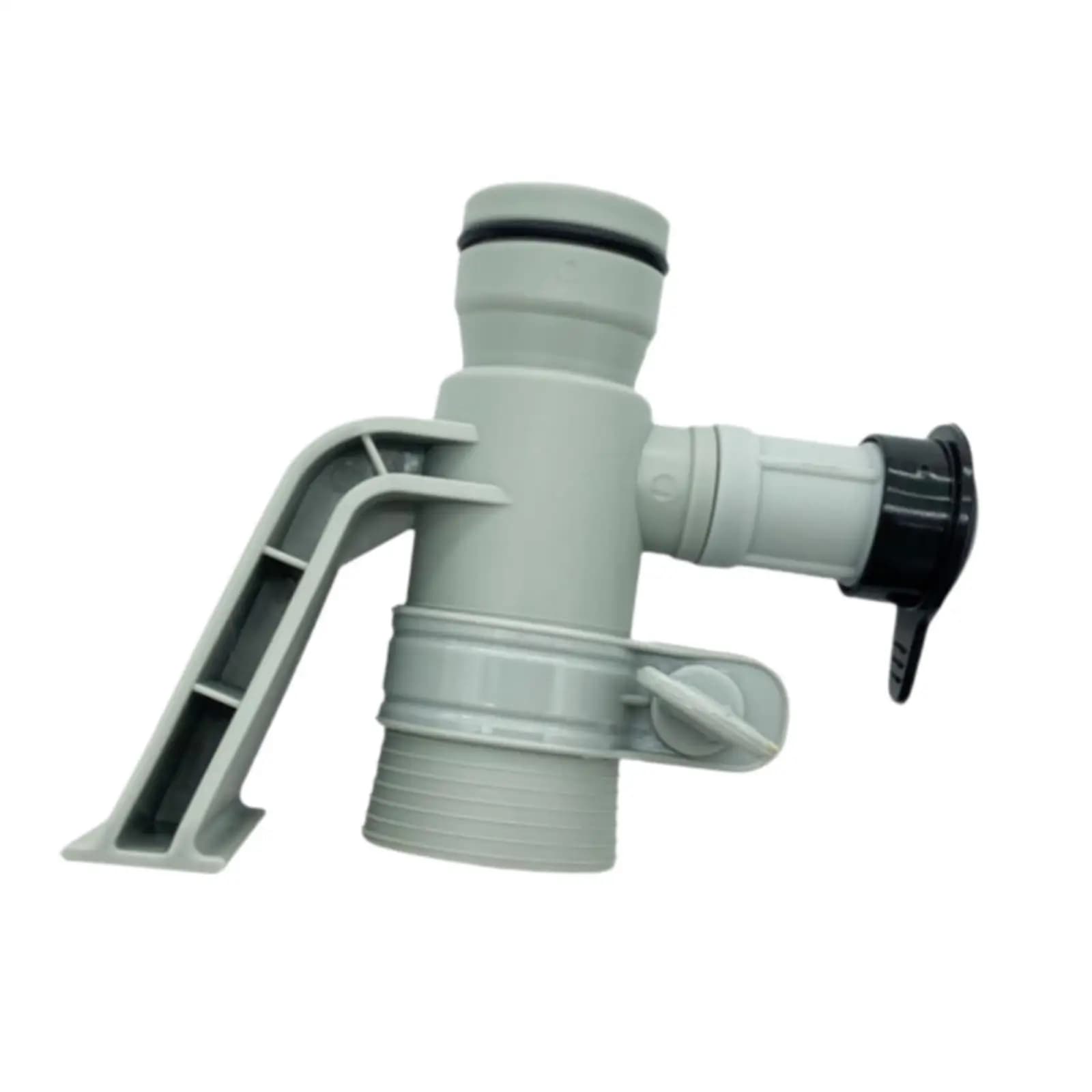 Pool Hose Holder Valve and Cap Replacement Gray PP Plastic Pipe Adaptator Kit for Ground Swimming Pools