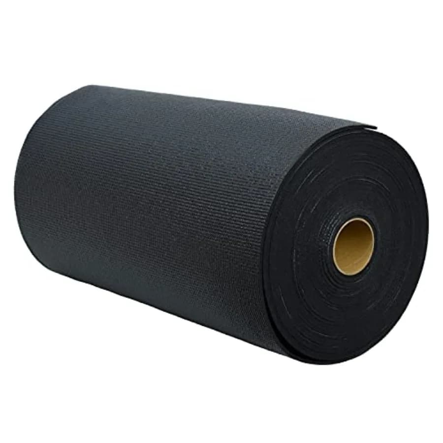 Yoga mat for home and studio use, PVC material, black color, 5mm thick with non-slip surface and 50 ft x 24 in size