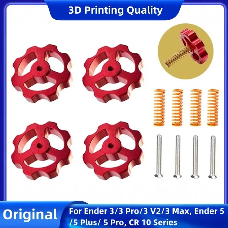 Per dadi di livellamento in metallo Creality, set di dadi a torsione manuale per Ender 3/3 Pro/3 V2/3 Max, Ender 5/5 Plus/ 5 Pro, CR 10 letto stampante 3D