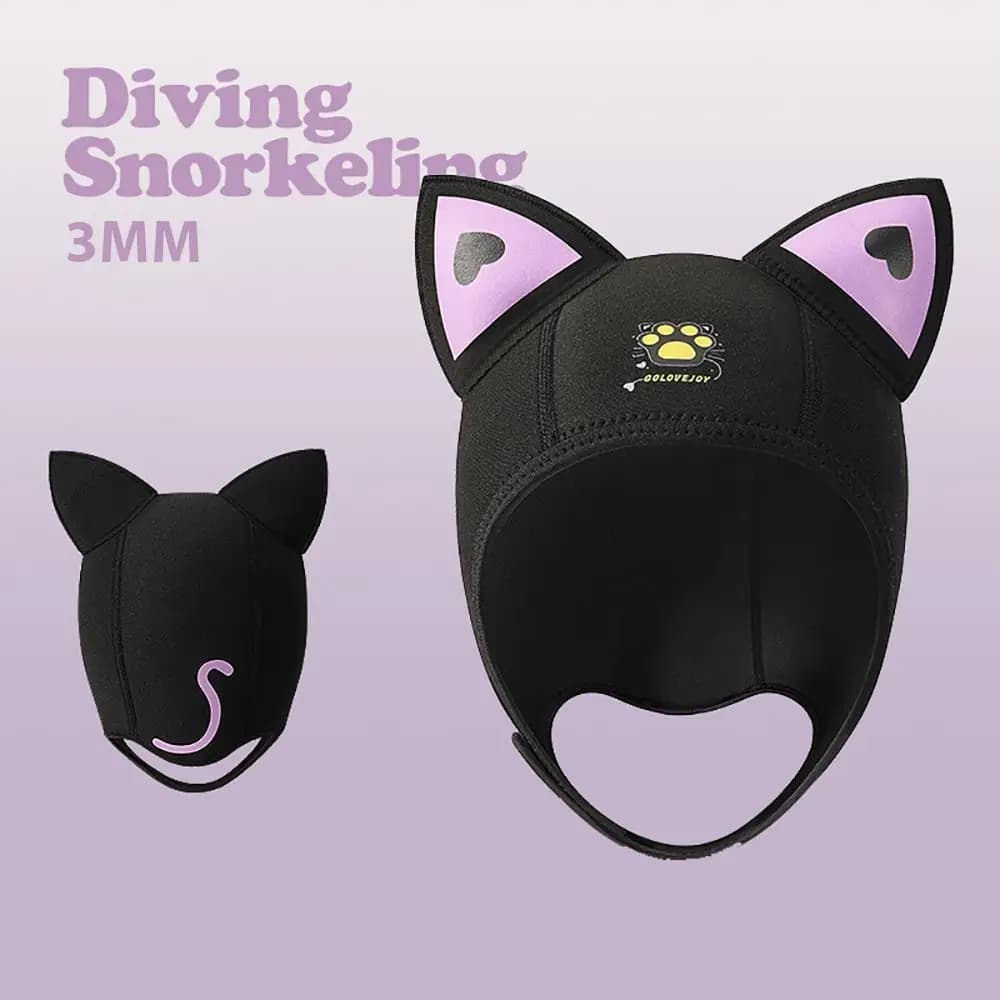 New 3MM Cat Earrings Hood from Mergulho Neoprene Waterproof Swimming Snorkeling Caps Solar Protection Addensate Mute Cap
