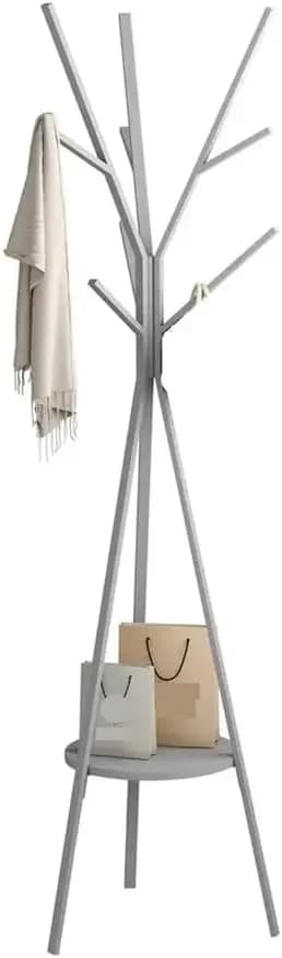 Coat Rack Coat Rack Stand Display Metal Hat Hanger Garment Storage Holder With 9 Hooks For Clothes, Hats, Handbags(Gris)