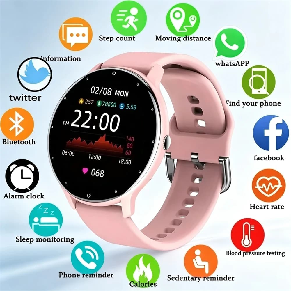 LIGE Women's Watch with Smart Strap Real Time Weather Tracker Watches Cardiofrequenzimetro Men's Smart Sport Watch