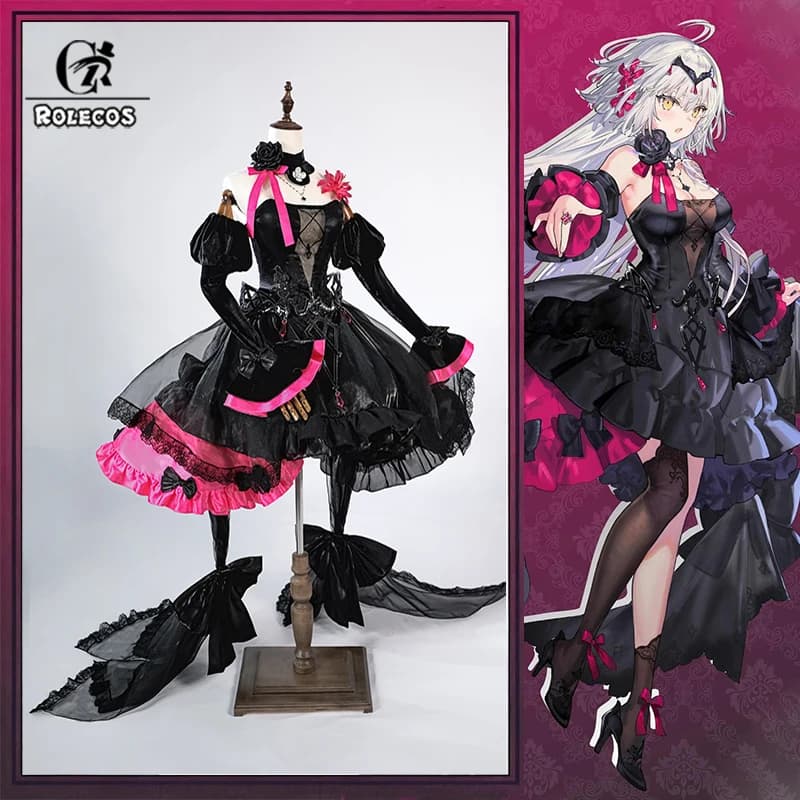 Costume Cosplay ROLECOS FGO 2026 Happy New Year Jeanne d'Arc Alter, Stile Gotico, Abito per Feste di Halloween e Giochi di Ruolo per Donne