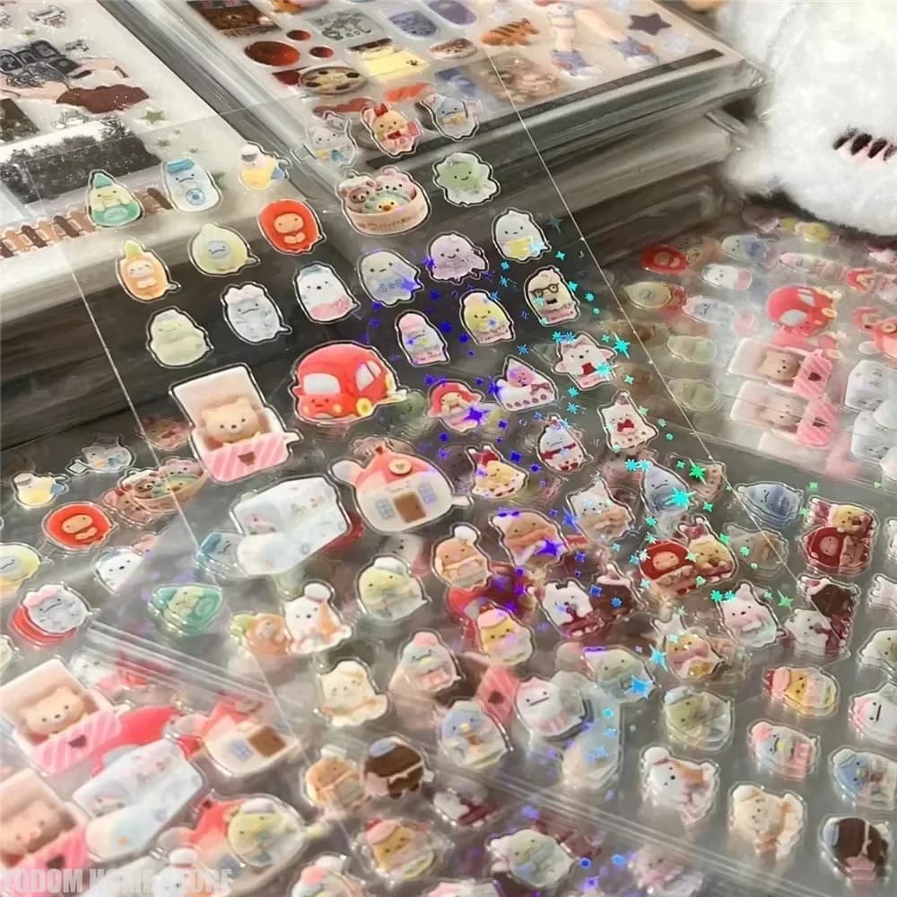20 adesivi glitter vintage - Decalcomanie trasparenti per scrapbooking in PET per diari e pianificatori