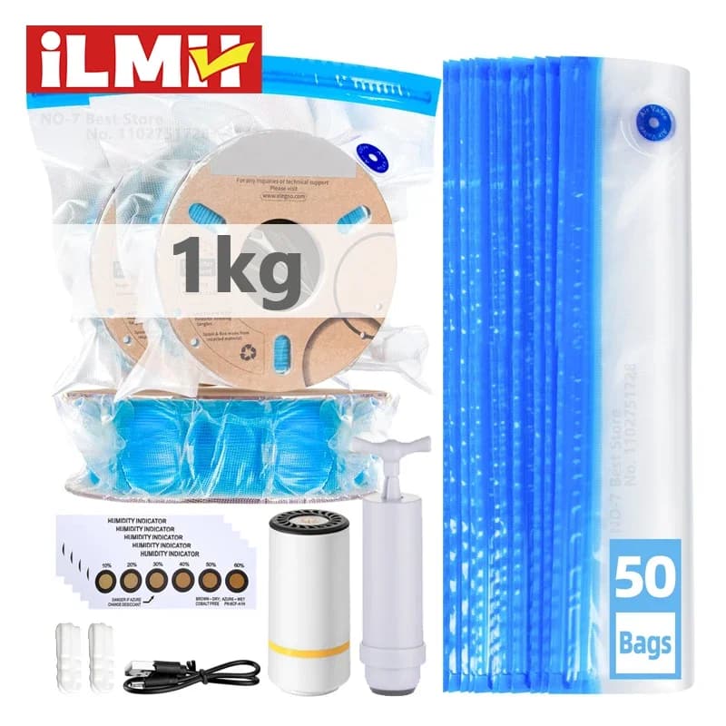 3D Printer Filament Vacuum Bag with USB Rechargeable Electric Air Pump, Vacuum Sealing for PETG ABS PLA Filament Storage