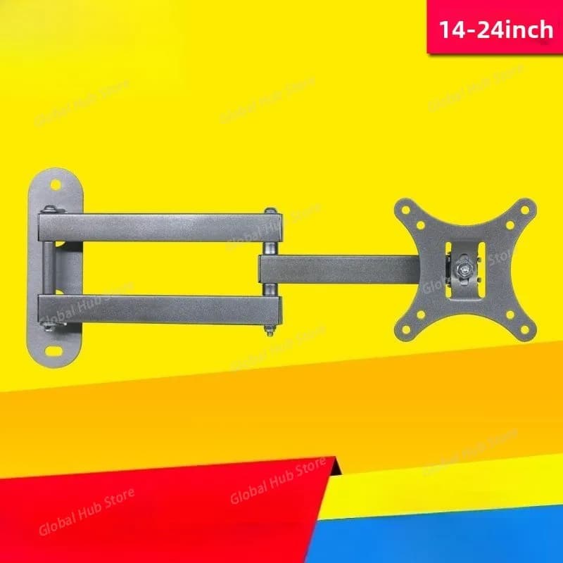 Supporto per monitor rotante mobile argento da 10-26 pollici, supporto per computer pieghevole telescopico, gancio per TV LCD