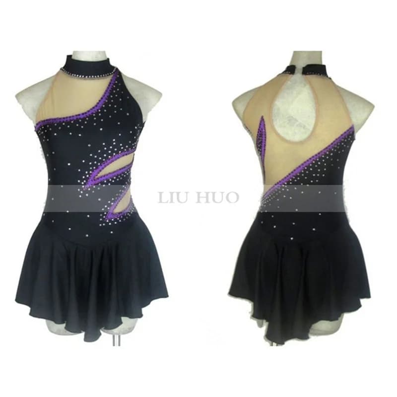 LIUHUO Personalizza Donne Ragazza Prestazioni per adulti Ginnastica Concorso Body Costumi Pattinaggio di figura sul ghiaccio Vestito senza maniche Danza
