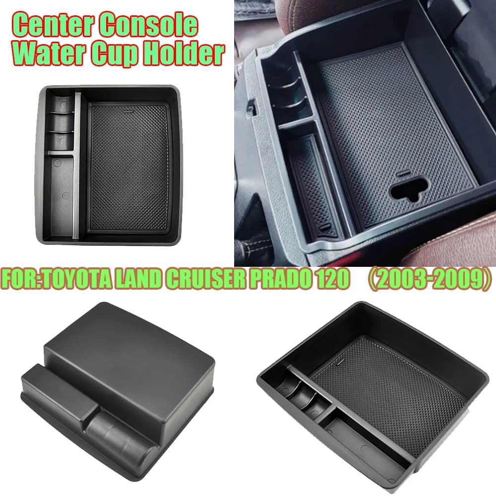 Scatola portaoggetti per bracciolo centrale auto, organizer per console centrale per Toyota Land Cruiser Prado 120 (2003-2009)