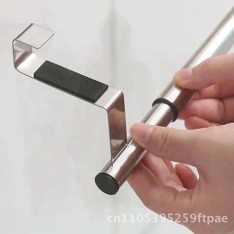 Stainless Steel Bathroom Towel Rack Creative Cabinet Door Back Rag Hanger No Punching Classy Single Layer Towel Bar
