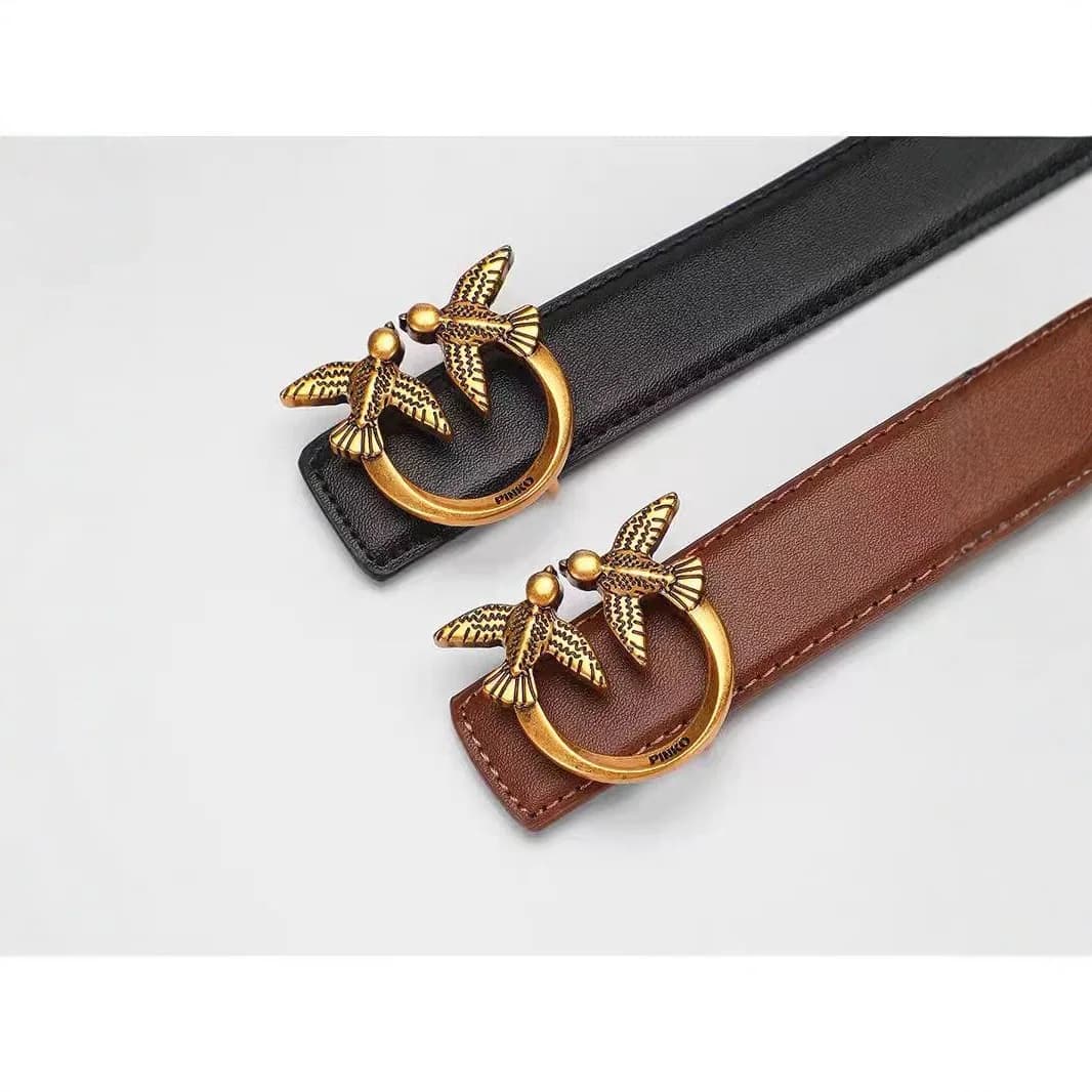 Cintura da Donna in Pelle di Vacchetta, Semplice e Artistica, Accessorio Casual per Jeans