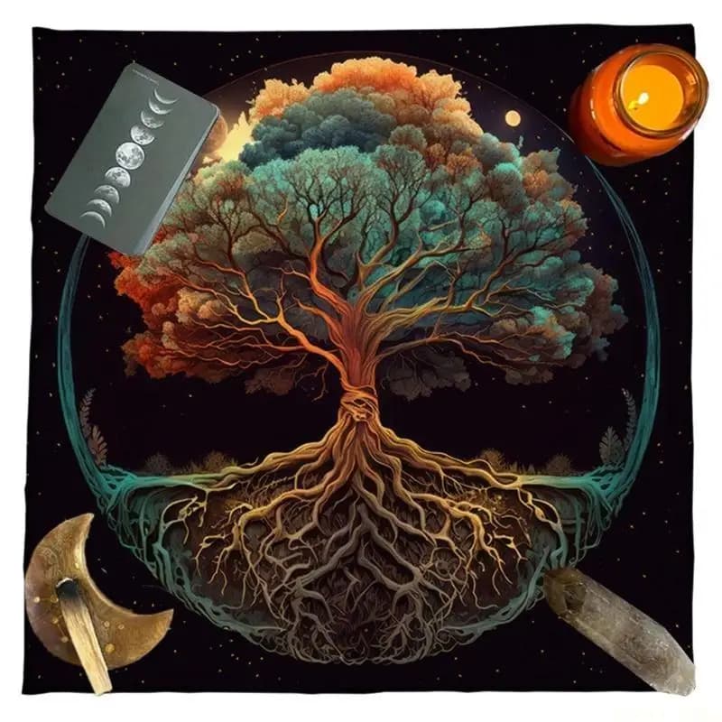 U2JB Divinazioni Carte Tovaglia Arazzo Alberi della Tarocchi Tovaglia
