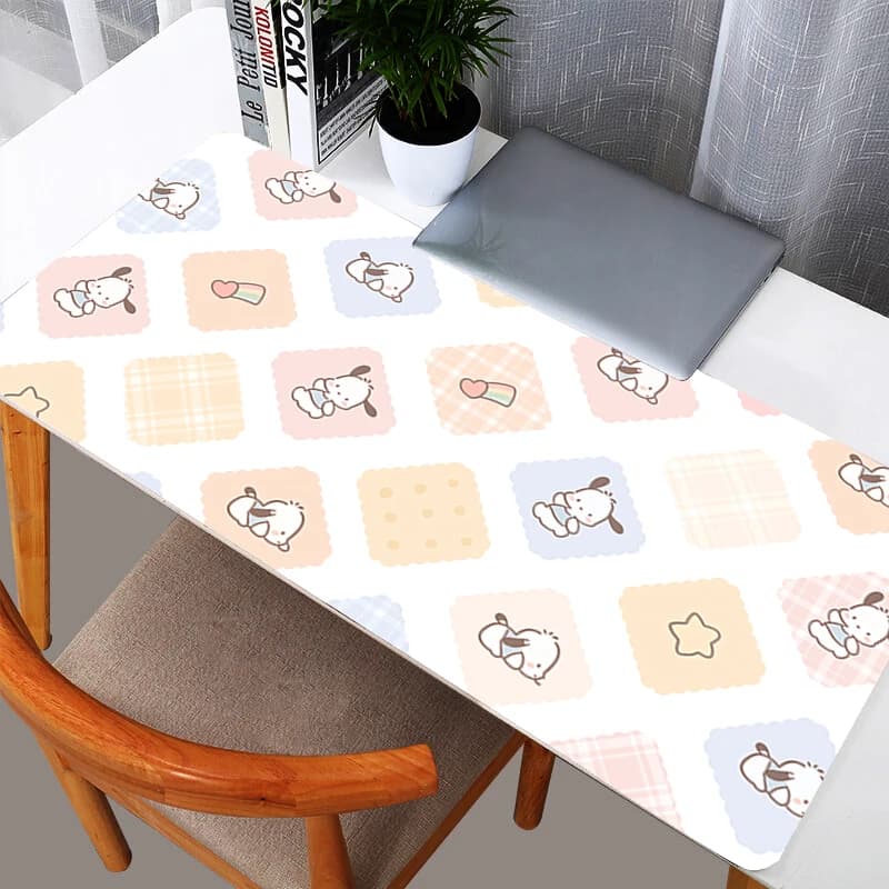 Tappetino per mouse Pochacco, resistente, grande, XXL, per tastiera, tappetino per mouse da scrivania, tappeto in gomma, tappetino per mouse da gioco per notebook