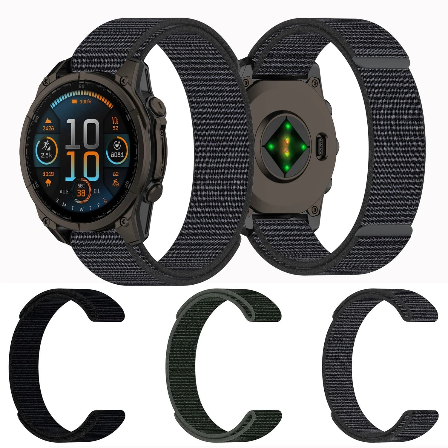 Anello in nylon da 22 mm per cinturino per orologio Garmin Fenix 8 E 47MM per cinturino Garmin Fenix 7 6 Pro 5 Plus /instinct 2/Descent G2 G1